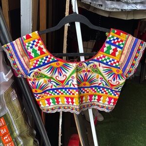 Vintage handmade Multicolor Embroidered Women's Blouse